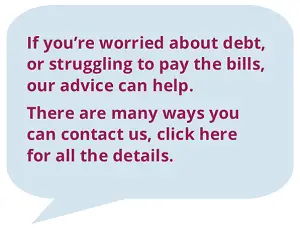 debt advice speech bubble